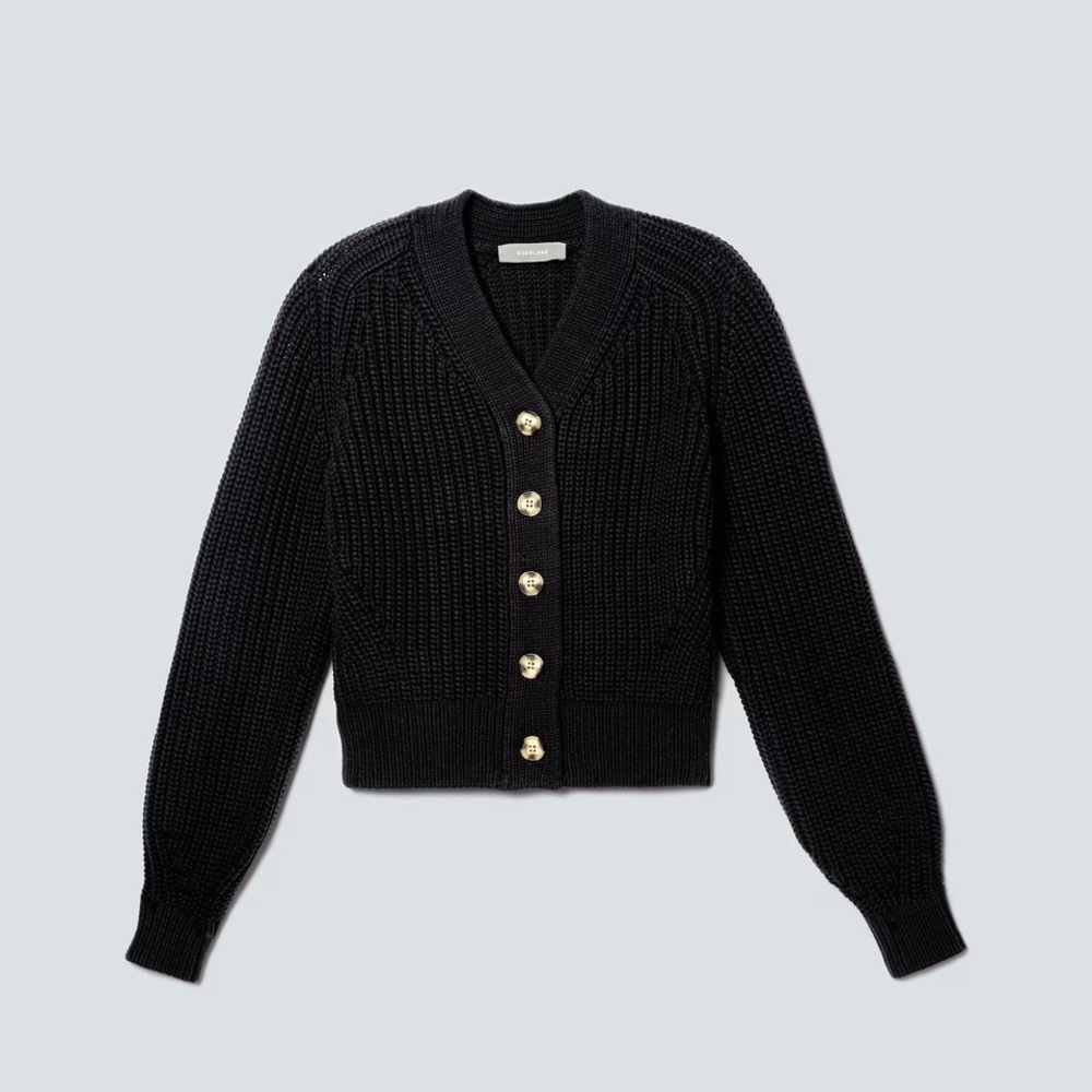 Everlane the Texture Cotton Cardigan Black Small sold out $138